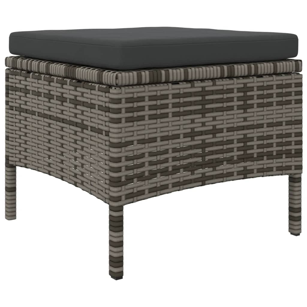 Tuinbank met tafeltje en krukken tweezits poly rattan grijs is nu te koop bij PeponiXL, paradijselijk wonen!