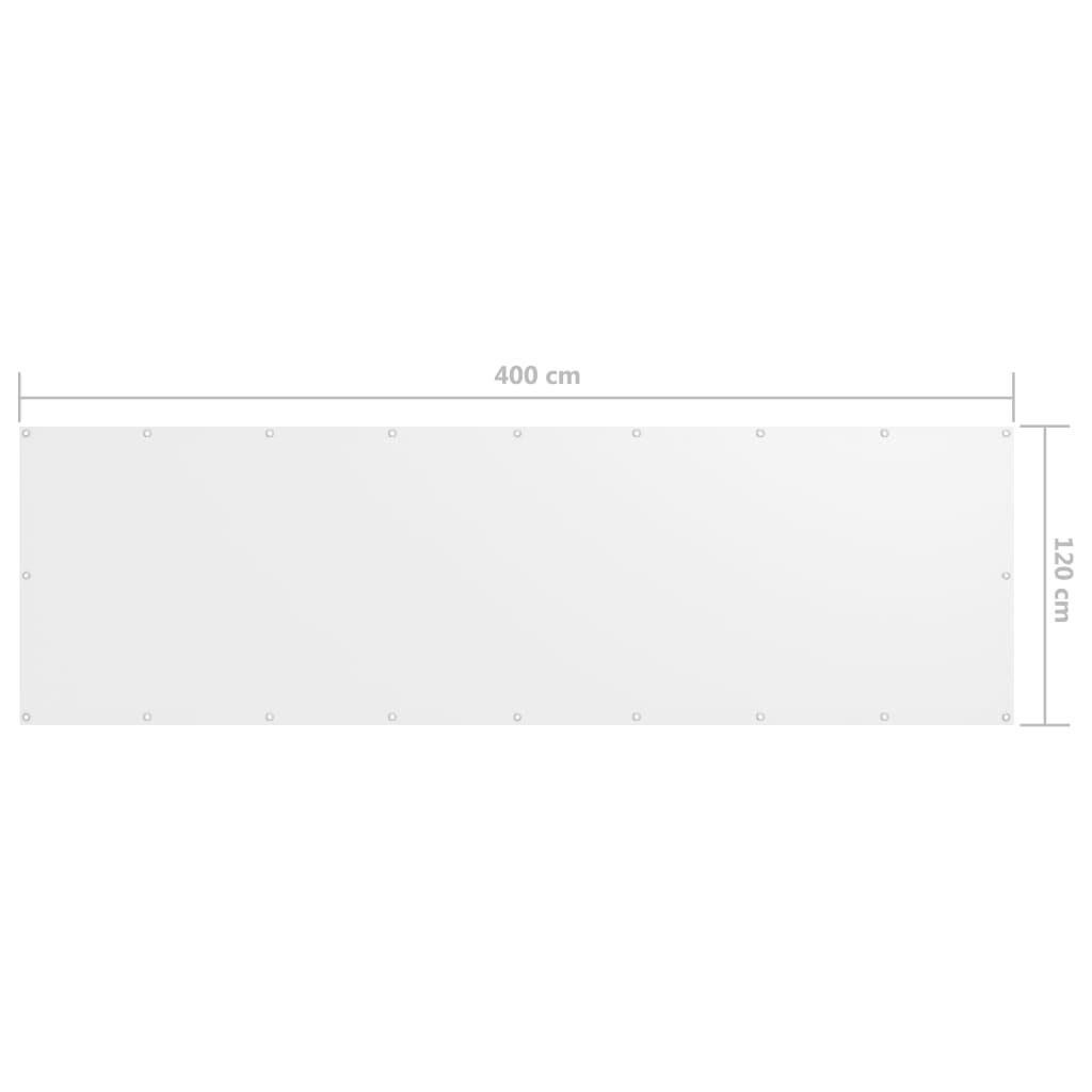 Balkonscherm 120x400 cm oxford stof wit is nu te koop bij PeponiXL, paradijselijk wonen!
