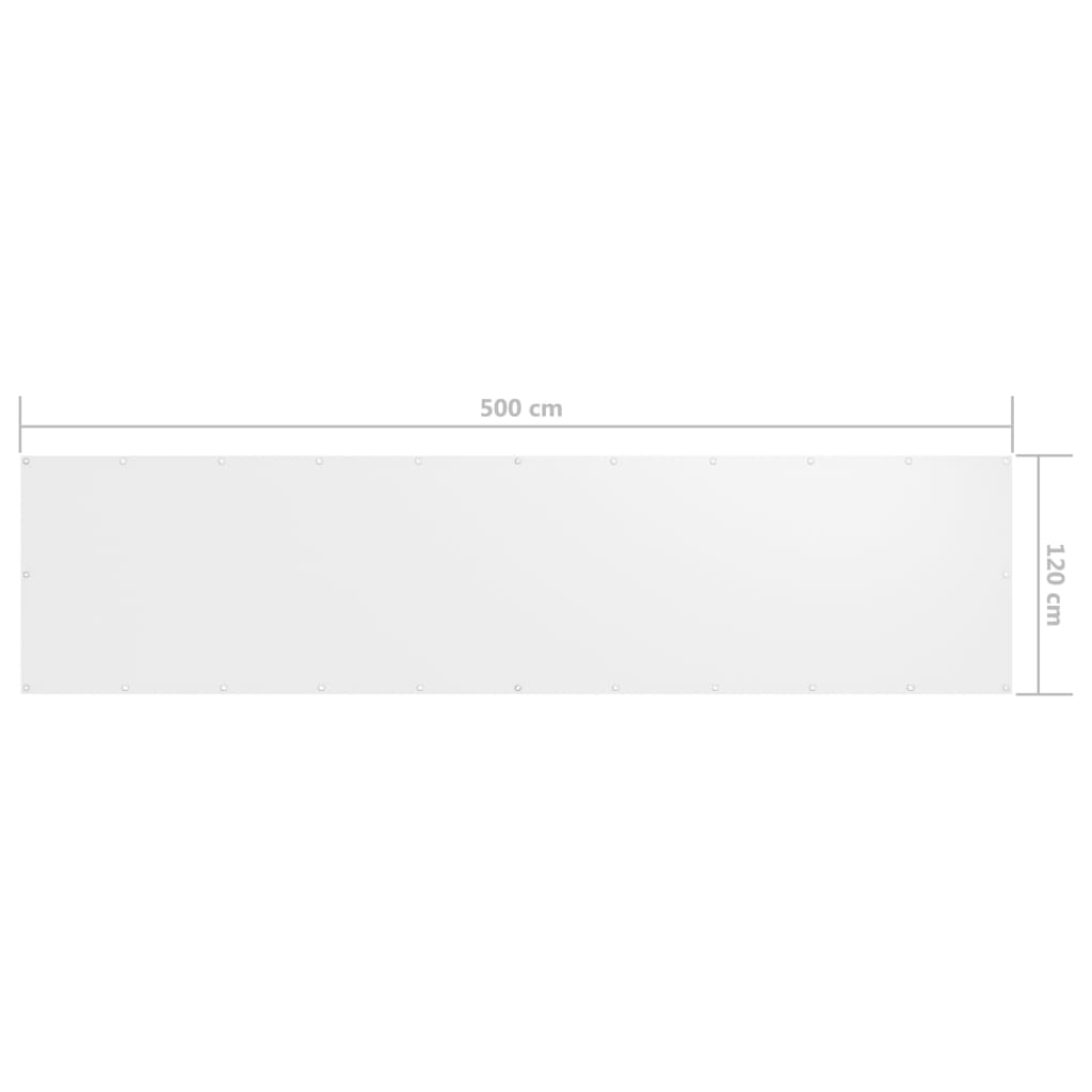 Balkonscherm 120x500 cm oxford stof wit is nu te koop bij PeponiXL, paradijselijk wonen!