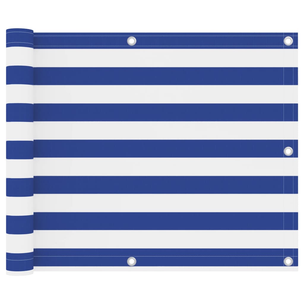 Balkonscherm 75x400 cm oxford stof wit en blauw is nu te koop bij PeponiXL, paradijselijk wonen!