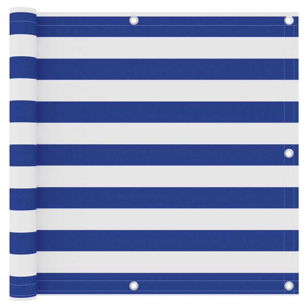 Balkonscherm 90x400 cm oxford stof wit en blauw is nu te koop bij PeponiXL, paradijselijk wonen!