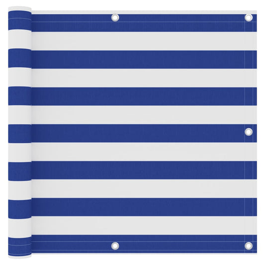 Balkonscherm 90x400 cm oxford stof wit en blauw is nu te koop bij PeponiXL, paradijselijk wonen!