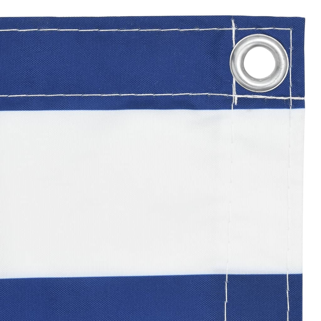 Balkonscherm 90x400 cm oxford stof wit en blauw is nu te koop bij PeponiXL, paradijselijk wonen!