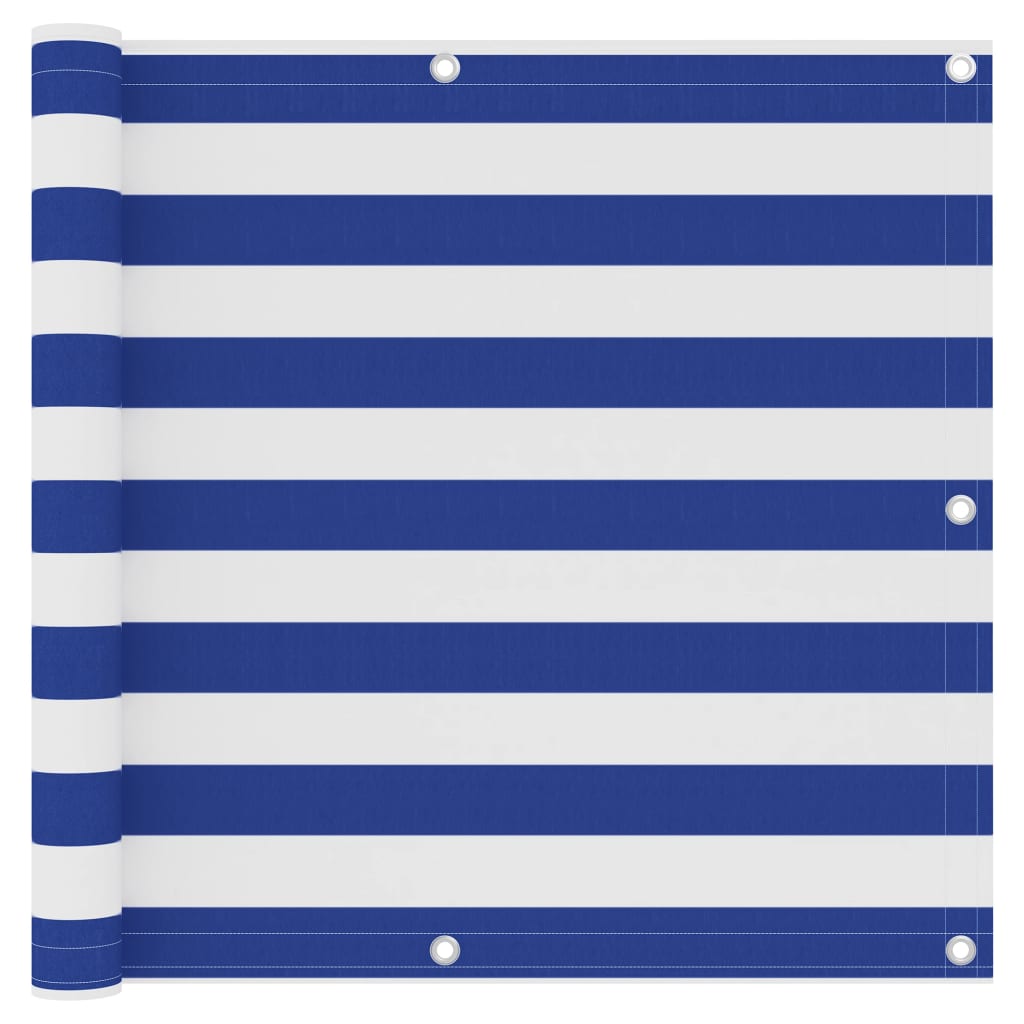 Balkonscherm 90x500 cm oxford stof wit en blauw is nu te koop bij PeponiXL, paradijselijk wonen!