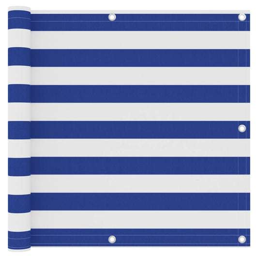 Balkonscherm 90x500 cm oxford stof wit en blauw is nu te koop bij PeponiXL, paradijselijk wonen!