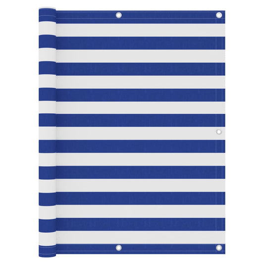 Balkonscherm 120x300 cm oxford stof wit en blauw is nu te koop bij PeponiXL, paradijselijk wonen!