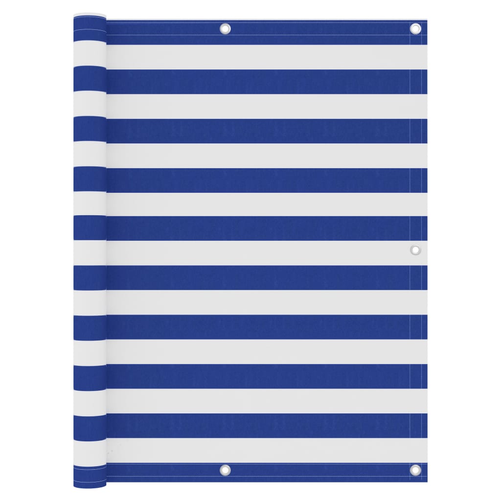 Balkonscherm 120x500 cm oxford stof wit en blauw is nu te koop bij PeponiXL, paradijselijk wonen!