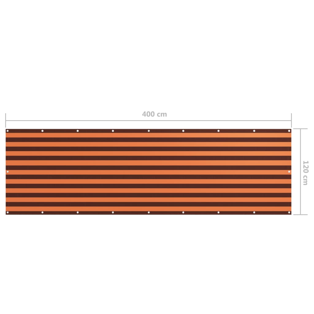 Balkonscherm 120x400 cm oxford stof oranje en bruin is nu te koop bij PeponiXL, paradijselijk wonen!