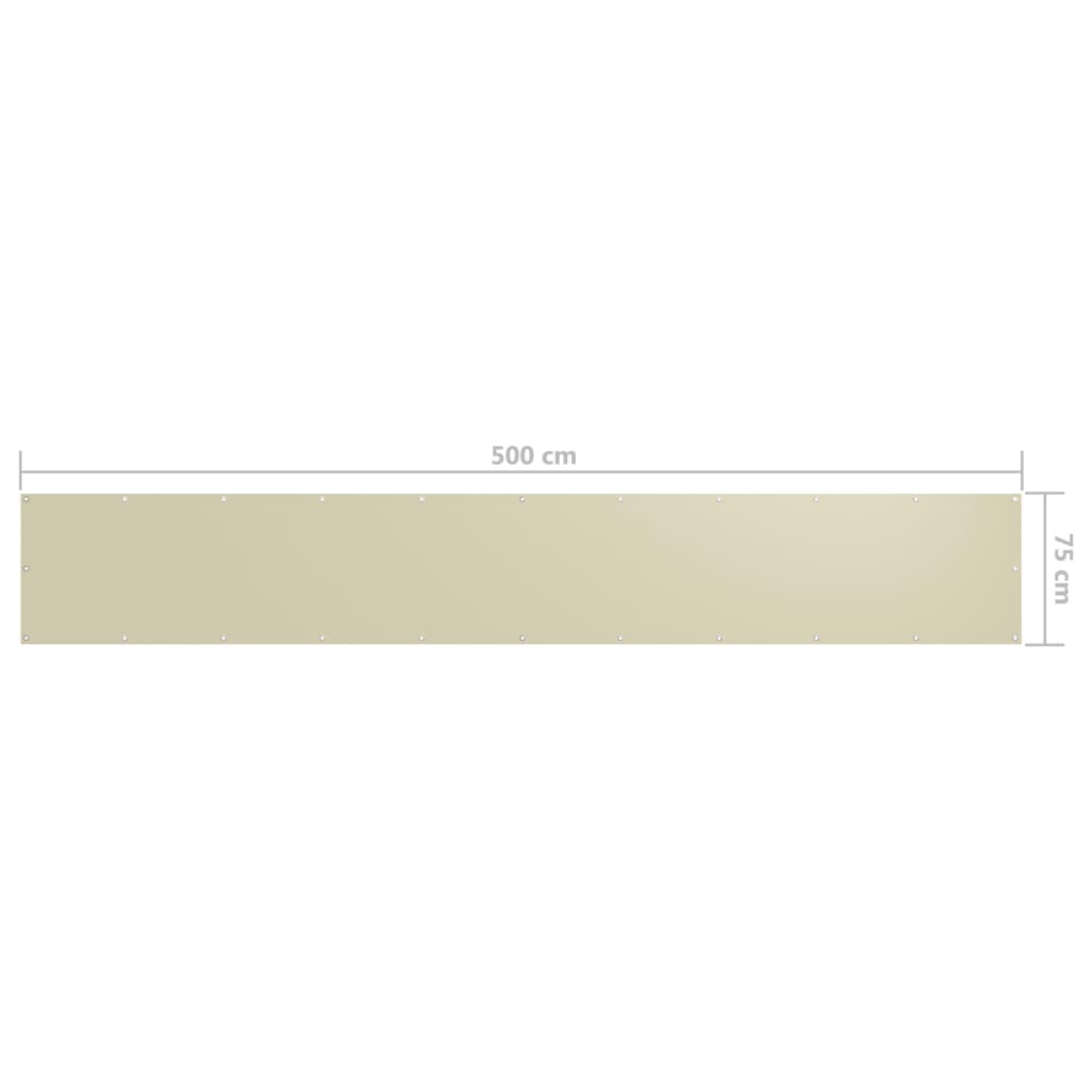 Balkonscherm 75x500 cm oxford stof crème is nu te koop bij PeponiXL, paradijselijk wonen!