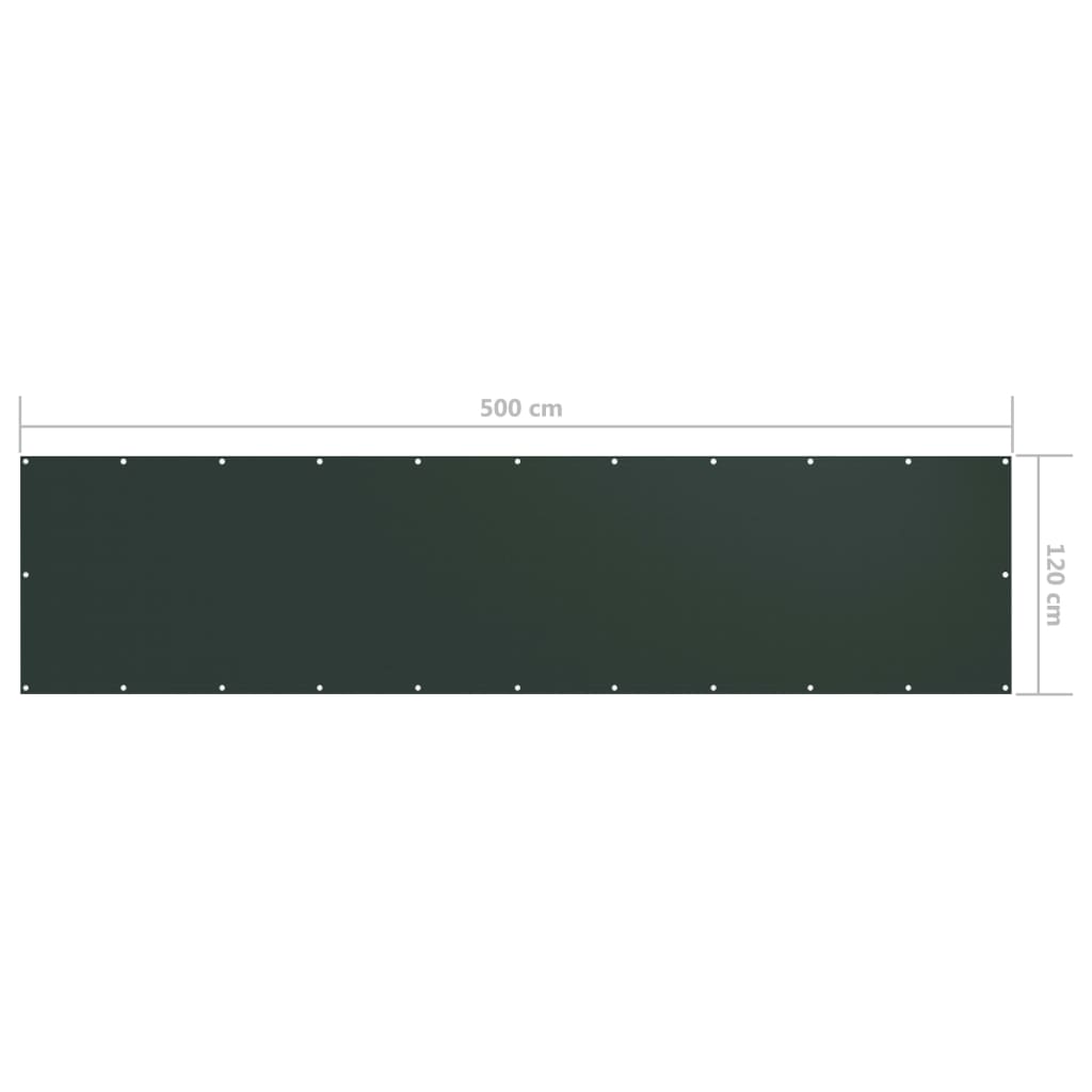 Balkonscherm 120x500 cm oxford stof donkergroen is nu te koop bij PeponiXL, paradijselijk wonen!