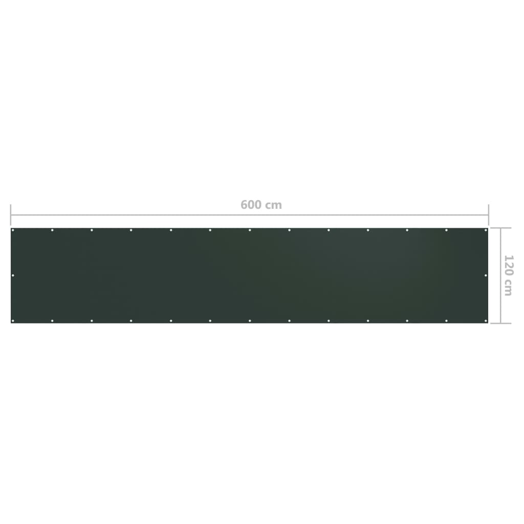 Balkonscherm 120x600 cm oxford stof donkergroen is nu te koop bij PeponiXL, paradijselijk wonen!