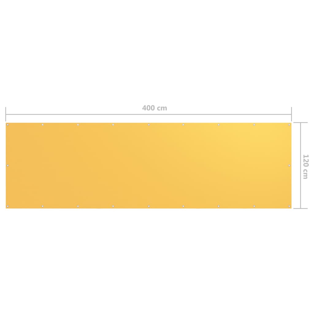 Balkonscherm 120x400 cm oxford stof geel is nu te koop bij PeponiXL, paradijselijk wonen!