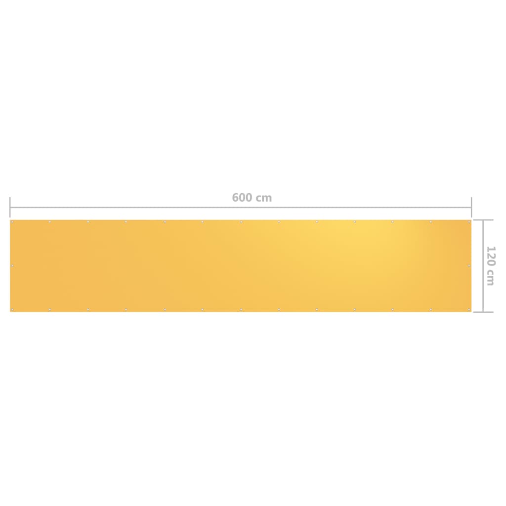 Balkonscherm 120x600 cm oxford stof geel is nu te koop bij PeponiXL, paradijselijk wonen!