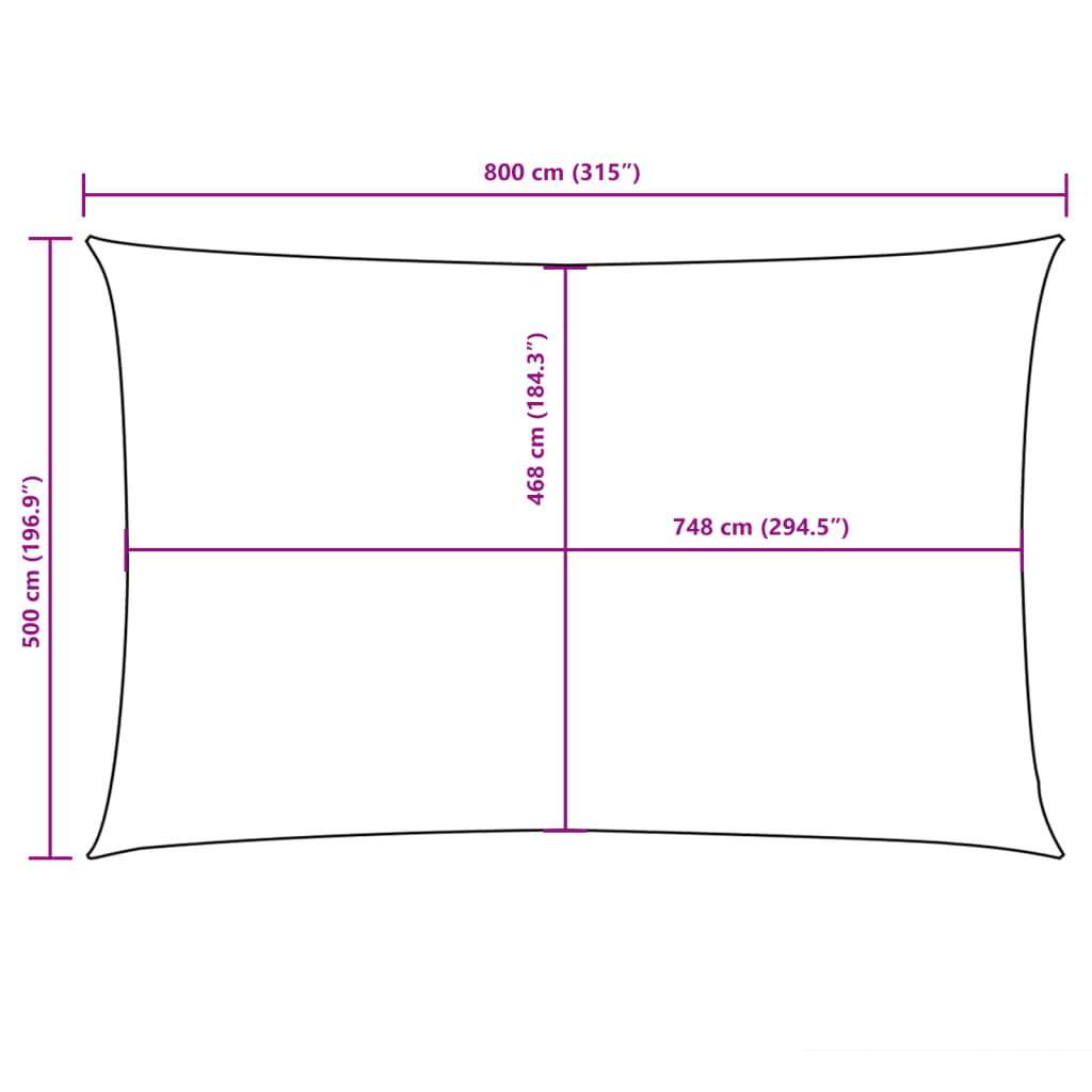 Zonnescherm rechthoekig 5x8 m oxford stof antracietkleurig is nu te koop bij PeponiXL, paradijselijk wonen!