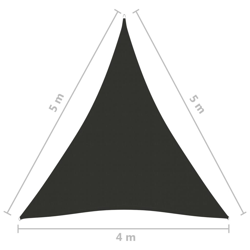 Zonnescherm driehoekig 4x5x5 m oxford stof antracietkleurig is nu te koop bij PeponiXL, paradijselijk wonen!