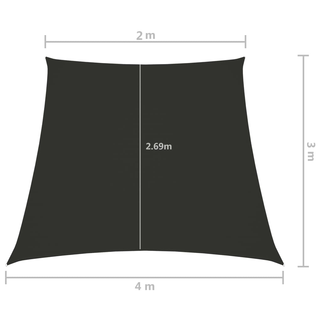 Zonnezeil trapezium 2/4x3 m oxford stof antracietkleurig is nu te koop bij PeponiXL, paradijselijk wonen!