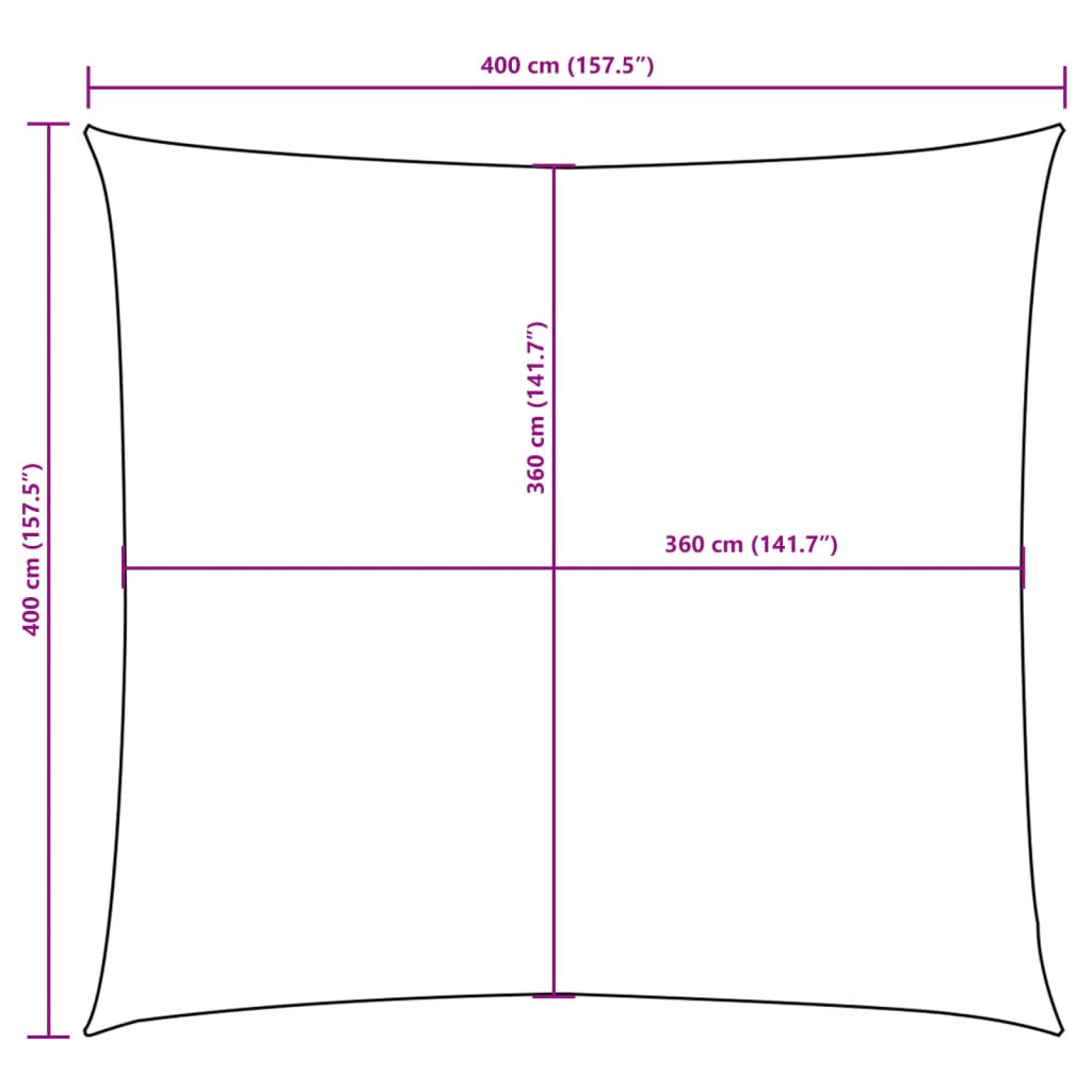 Zonnescherm vierkant 4x4 m oxford stof crèmekleurig is nu te koop bij PeponiXL, paradijselijk wonen!