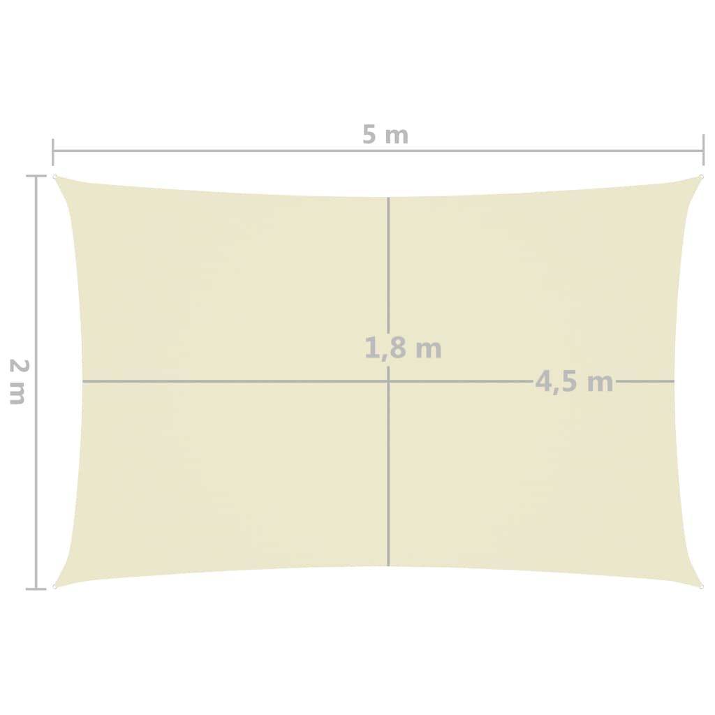 Zonnescherm rechthoekig 2x5 m oxford stof crèmekleurig is nu te koop bij PeponiXL, paradijselijk wonen!