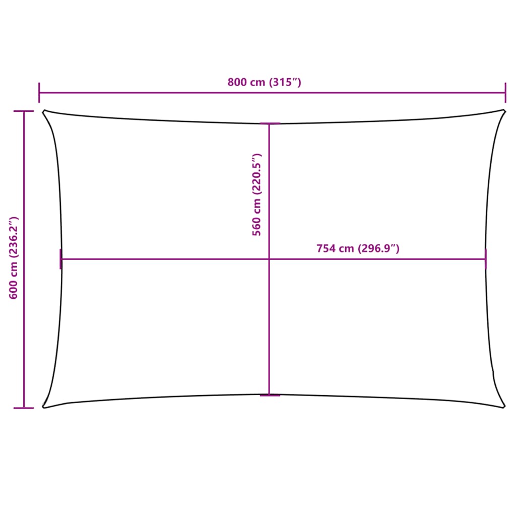 Zonnescherm rechthoekig 6x8 m oxford stof crèmekleurig is nu te koop bij PeponiXL, paradijselijk wonen!