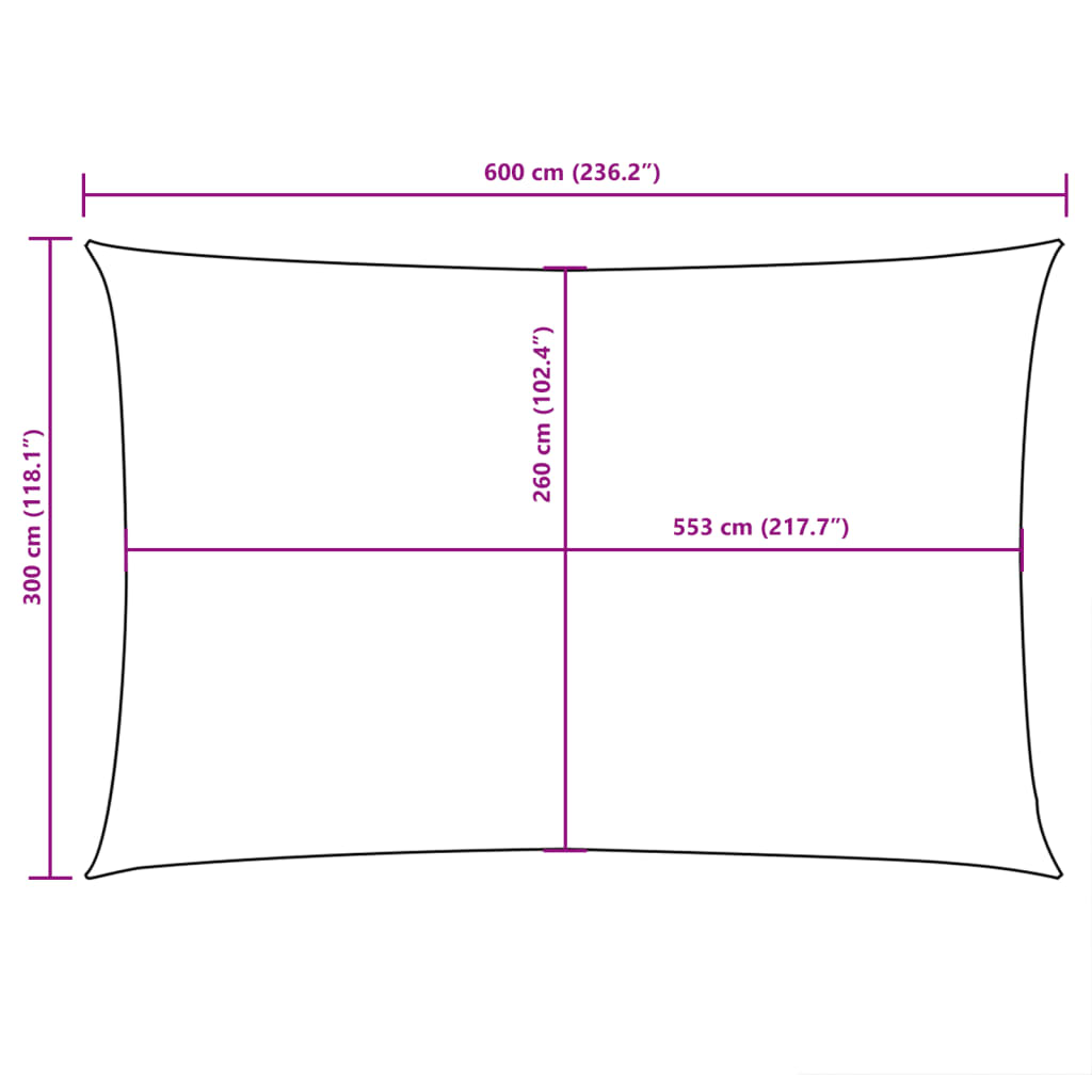 Zonnescherm rechthoekig 3x6 m oxford stof wit is nu te koop bij PeponiXL, paradijselijk wonen!