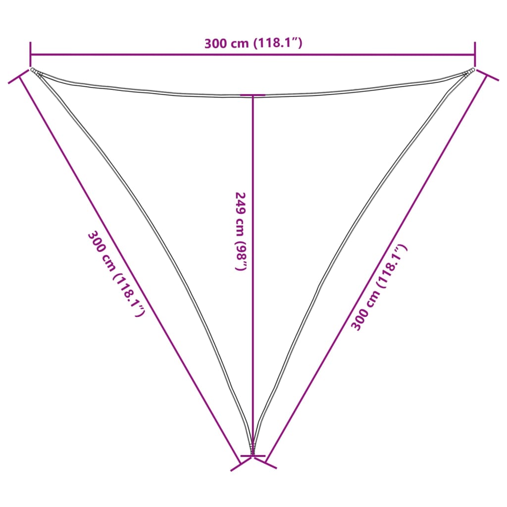 Zonnescherm driehoekig 3x3x3 m oxford stof wit is nu te koop bij PeponiXL, paradijselijk wonen!