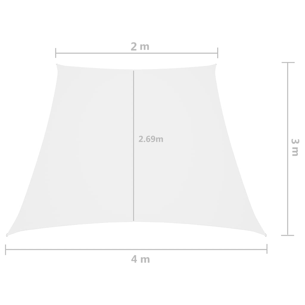 Zonnezeil trapezium 2/4x3 m oxford stof wit is nu te koop bij PeponiXL, paradijselijk wonen!