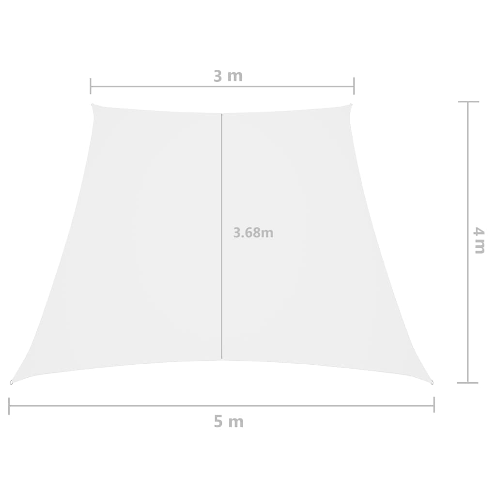 Zonnezeil trapezium 3/5x4 m oxford stof wit is nu te koop bij PeponiXL, paradijselijk wonen!