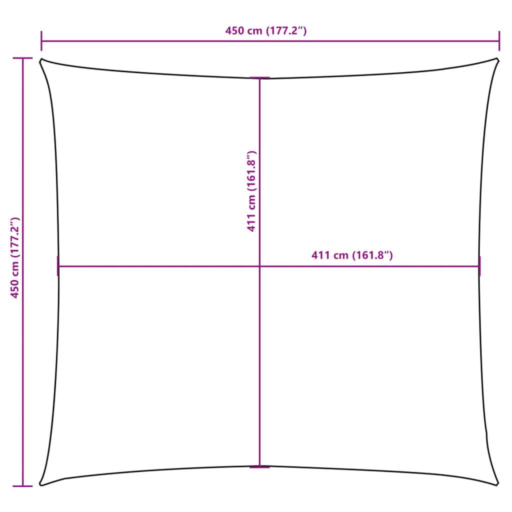 Zonnescherm vierkant 4,5x4,5 m oxford stof terraccota is nu te koop bij PeponiXL, paradijselijk wonen!