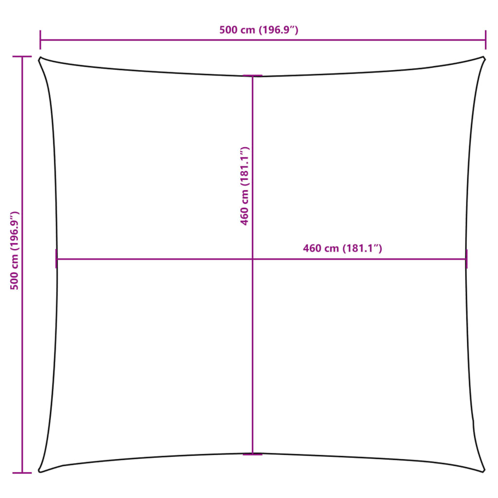 Zonnescherm vierkant 5x5 m oxford stof terraccota is nu te koop bij PeponiXL, paradijselijk wonen!