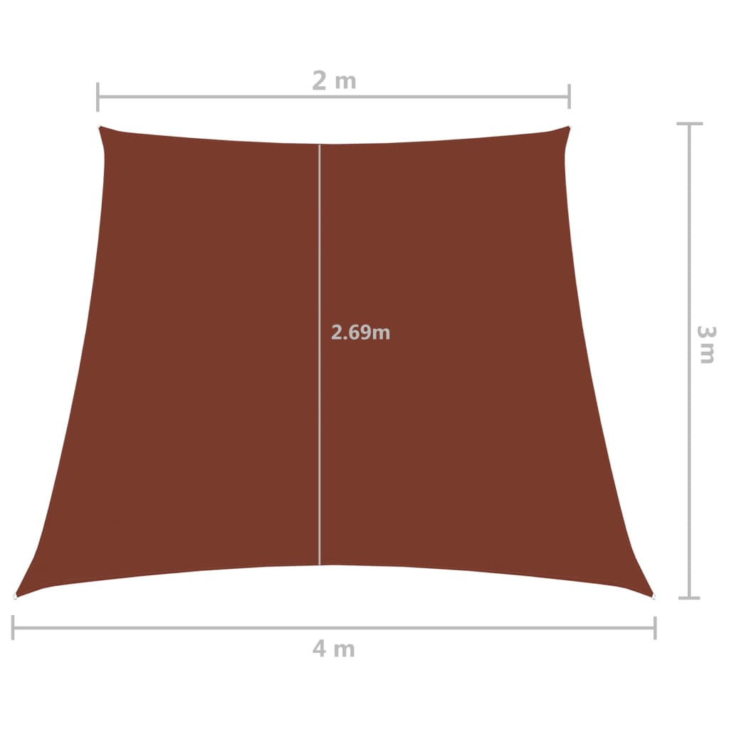 Zonnezeil trapezium 2/4x3 m oxford stof terracottakleurig is nu te koop bij PeponiXL, paradijselijk wonen!