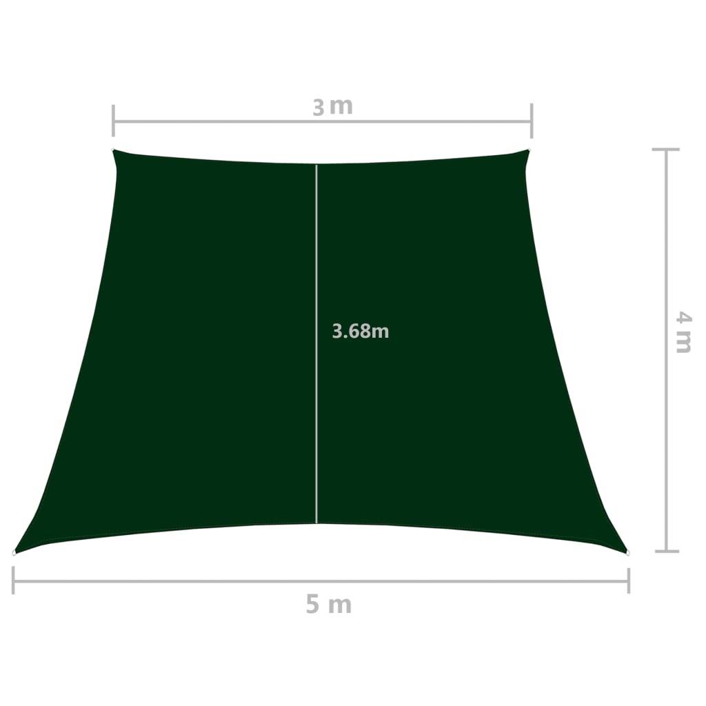 Zonnezeil trapezium 3/5x4 m oxford stof donkergroen is nu te koop bij PeponiXL, paradijselijk wonen!