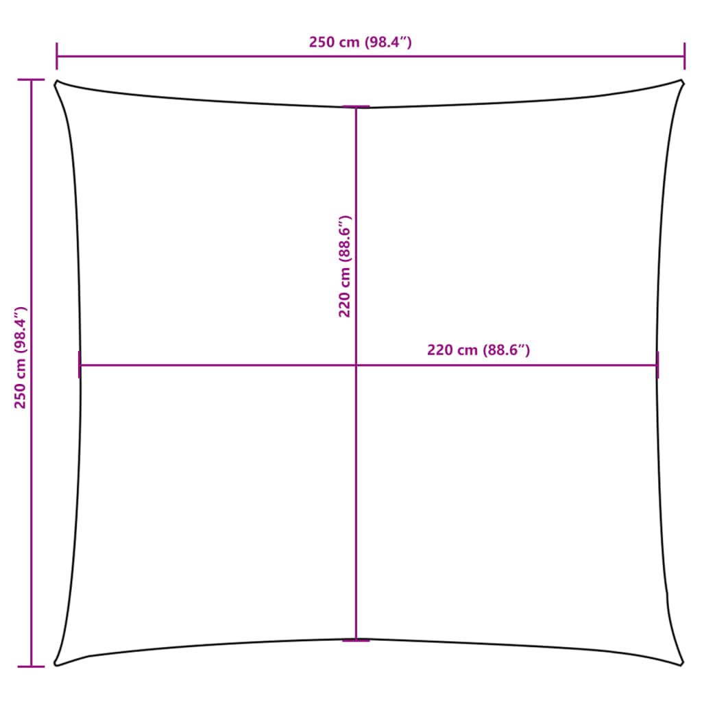 Zonnescherm vierkant 2,5x2,5 m oxford stof blauw is nu te koop bij PeponiXL, paradijselijk wonen!