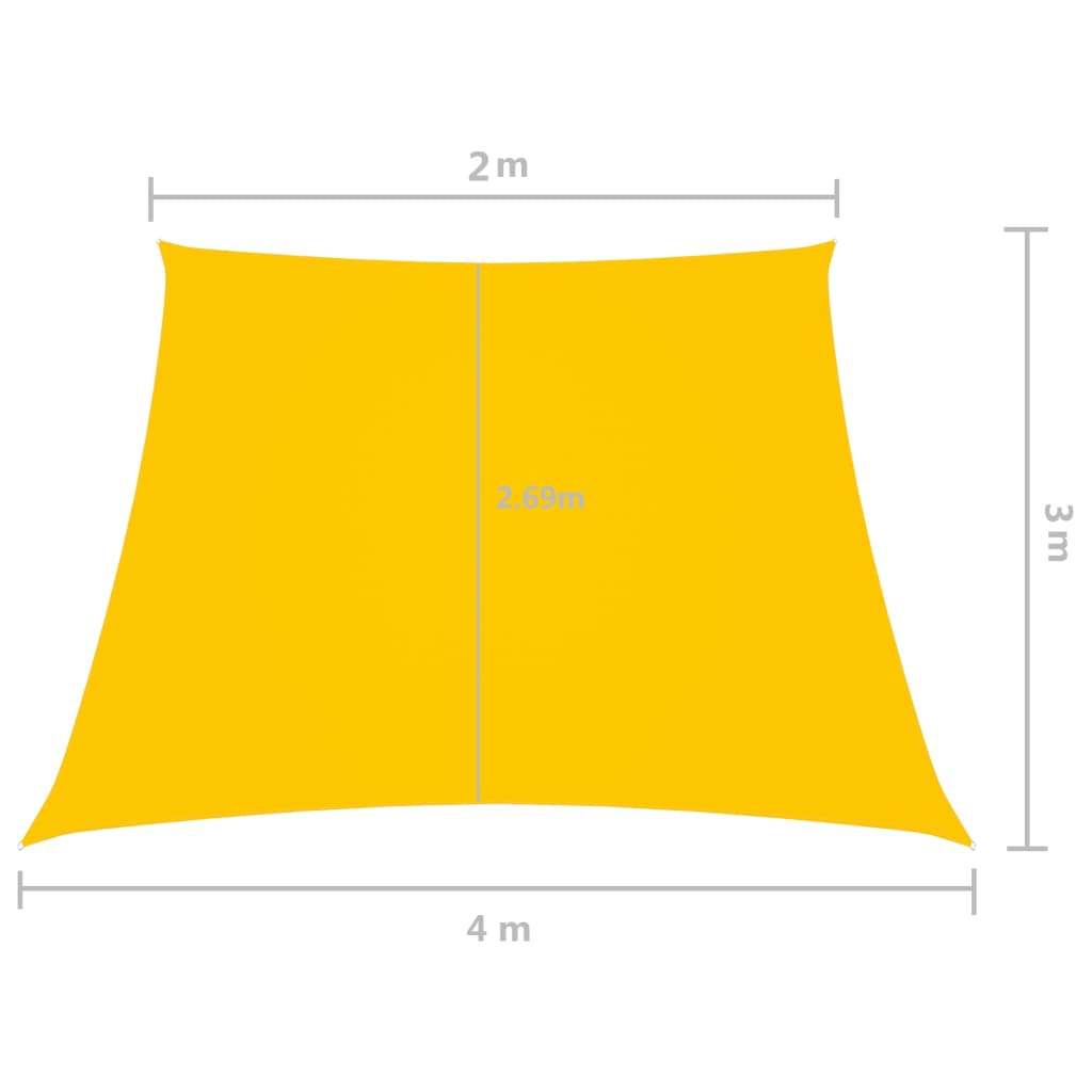 Zonnezeil trapezium 2/4x3 m oxford stof geel is nu te koop bij PeponiXL, paradijselijk wonen!