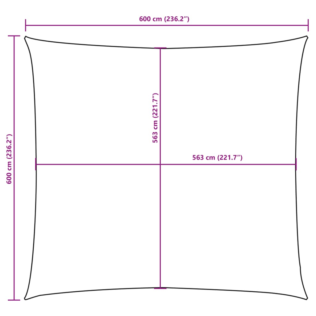 Zonnescherm vierkant 6x6 m oxford stof zwart is nu te koop bij PeponiXL, paradijselijk wonen!