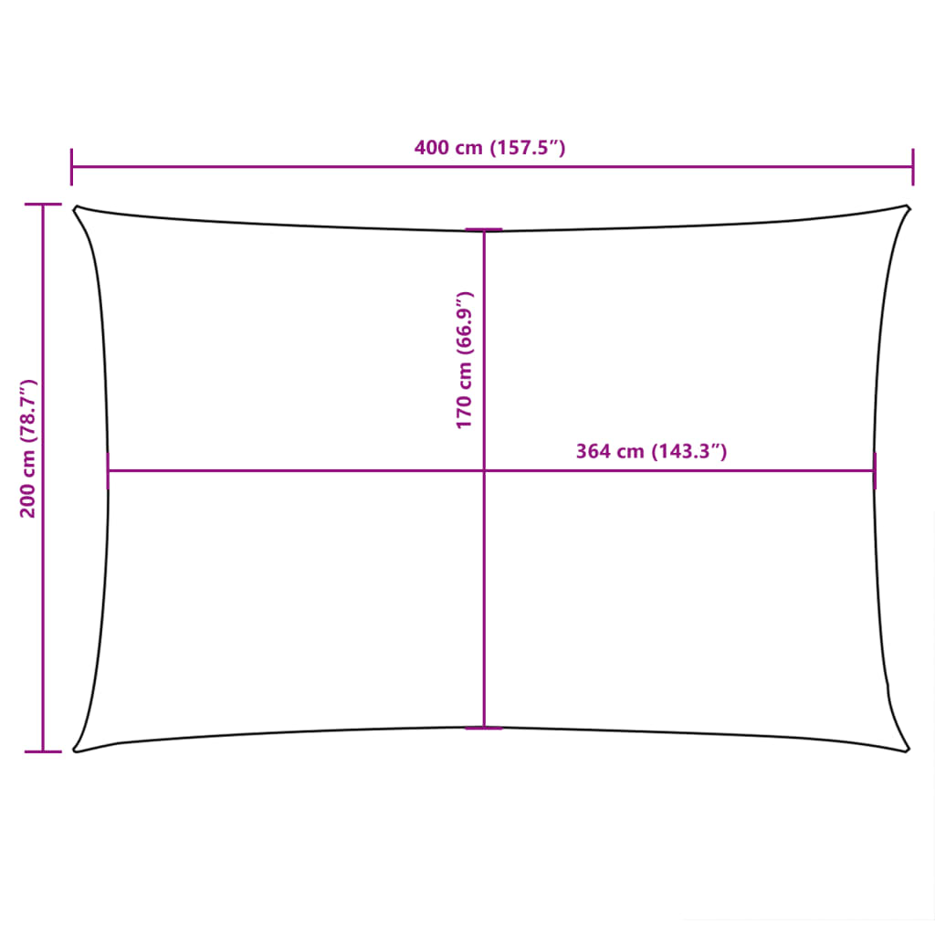 Zonnescherm rechthoekig 2x4 m oxford stof zwart is nu te koop bij PeponiXL, paradijselijk wonen!