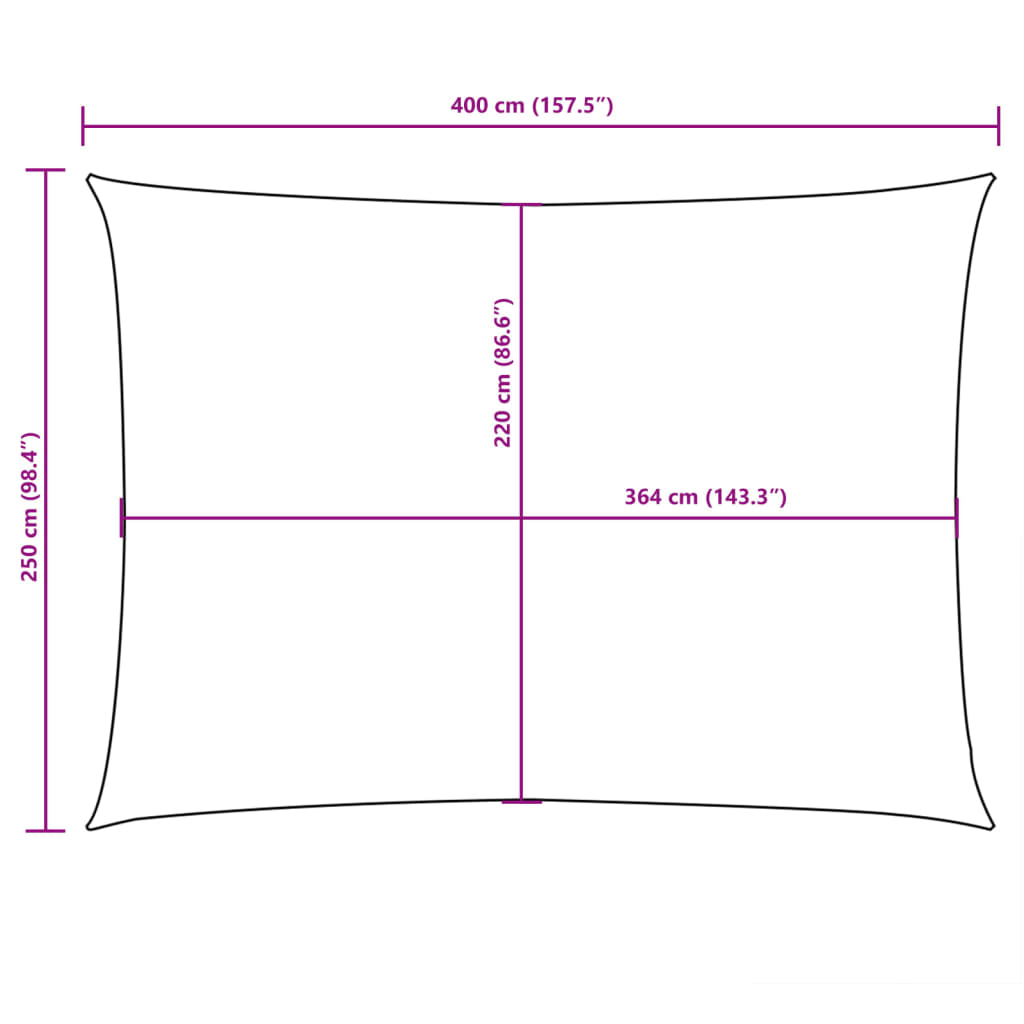 Zonnescherm rechthoekig 2,5x4 m oxford stof zwart is nu te koop bij PeponiXL, paradijselijk wonen!