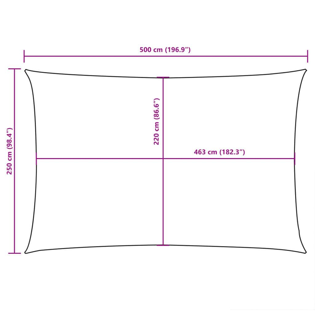 Zonnescherm rechthoekig 2,5x5 m oxford stof zwart is nu te koop bij PeponiXL, paradijselijk wonen!