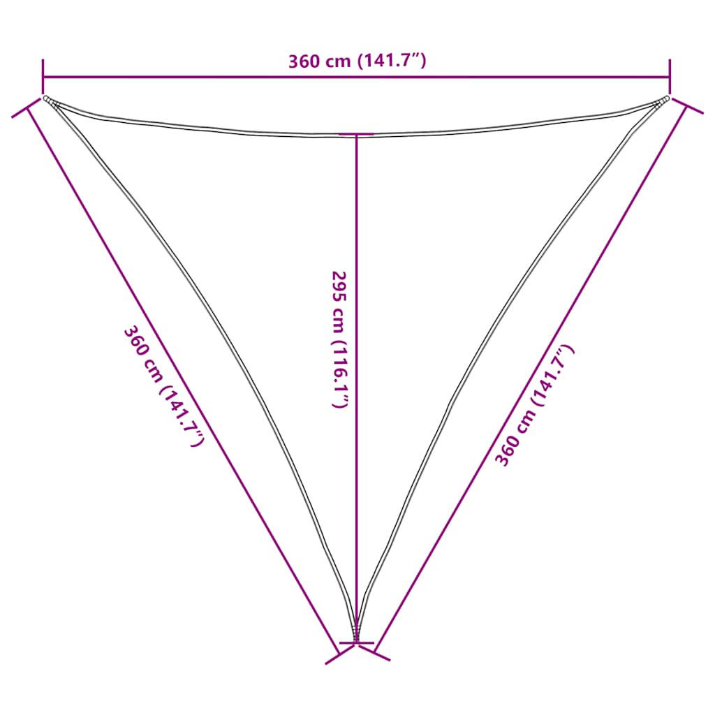 Zonnescherm driehoekig 3,6x3,6x3,6 m oxford stof zwart is nu te koop bij PeponiXL, paradijselijk wonen!