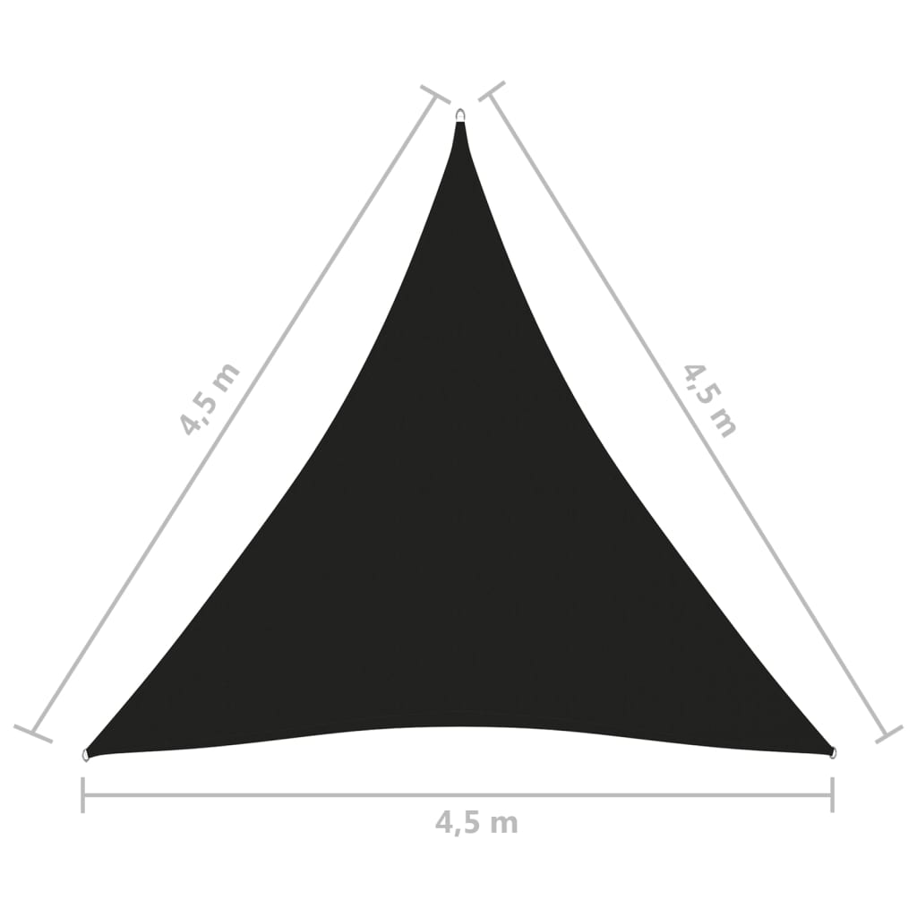 Zonnescherm driehoekig 4,5x4,5x4,5 m oxford stof zwart is nu te koop bij PeponiXL, paradijselijk wonen!