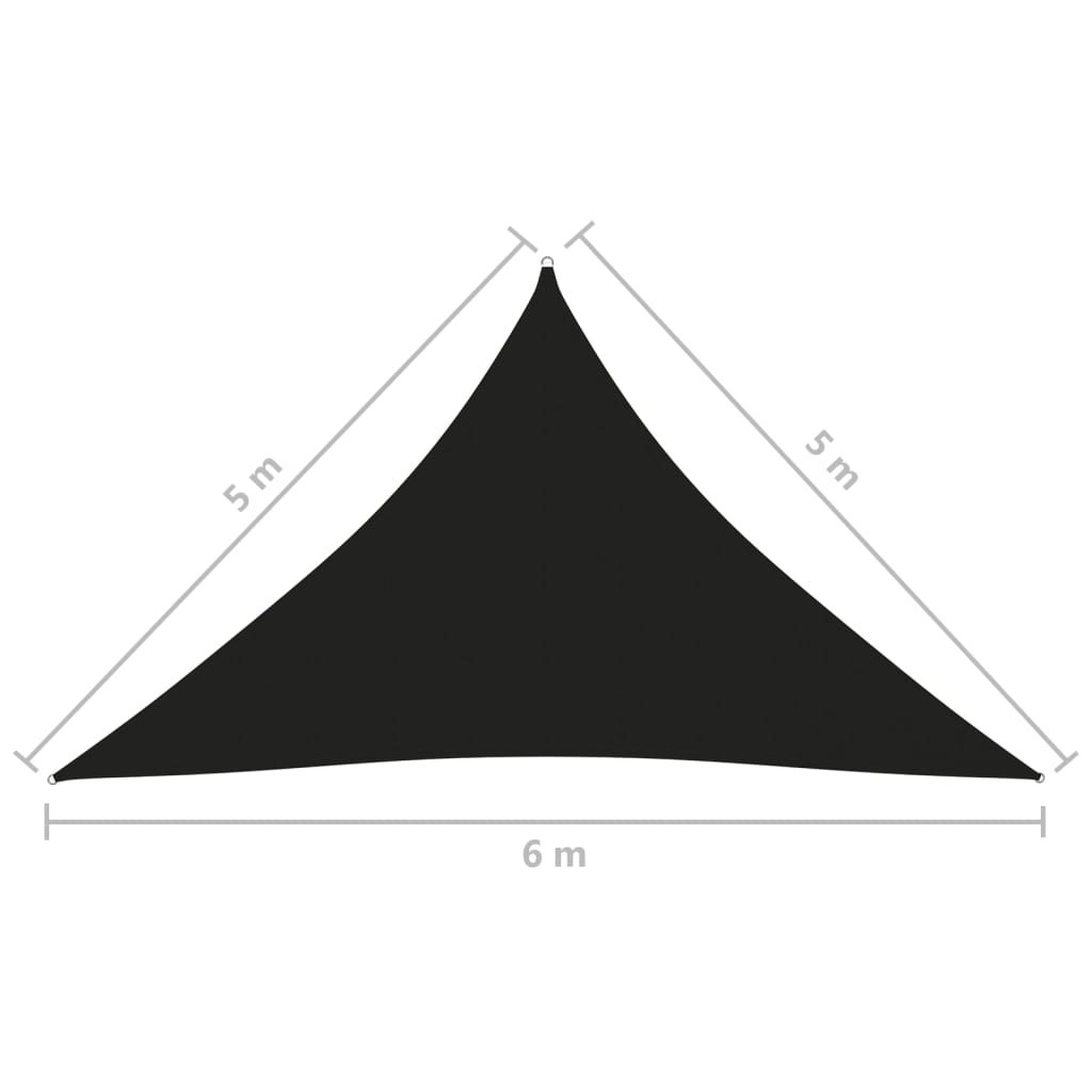 Zonnescherm driehoekig 5x5x6 m oxford stof zwart is nu te koop bij PeponiXL, paradijselijk wonen!