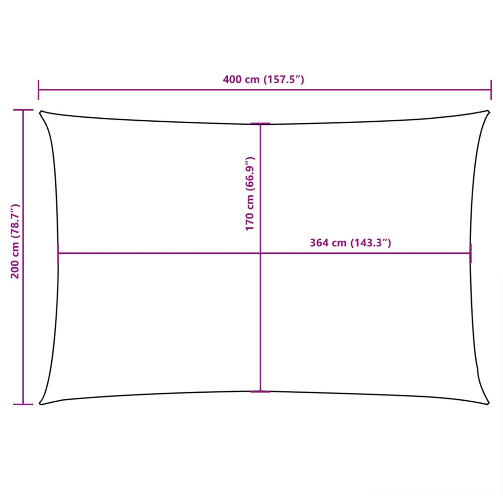 Zonnescherm rechthoekig 2x4 m oxford stof bruin is nu te koop bij PeponiXL, paradijselijk wonen!