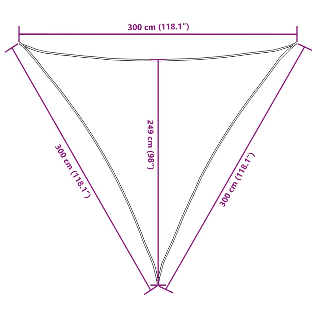 Zonnescherm driehoekig 3x3x3 m oxford stof bruin is nu te koop bij PeponiXL, paradijselijk wonen!