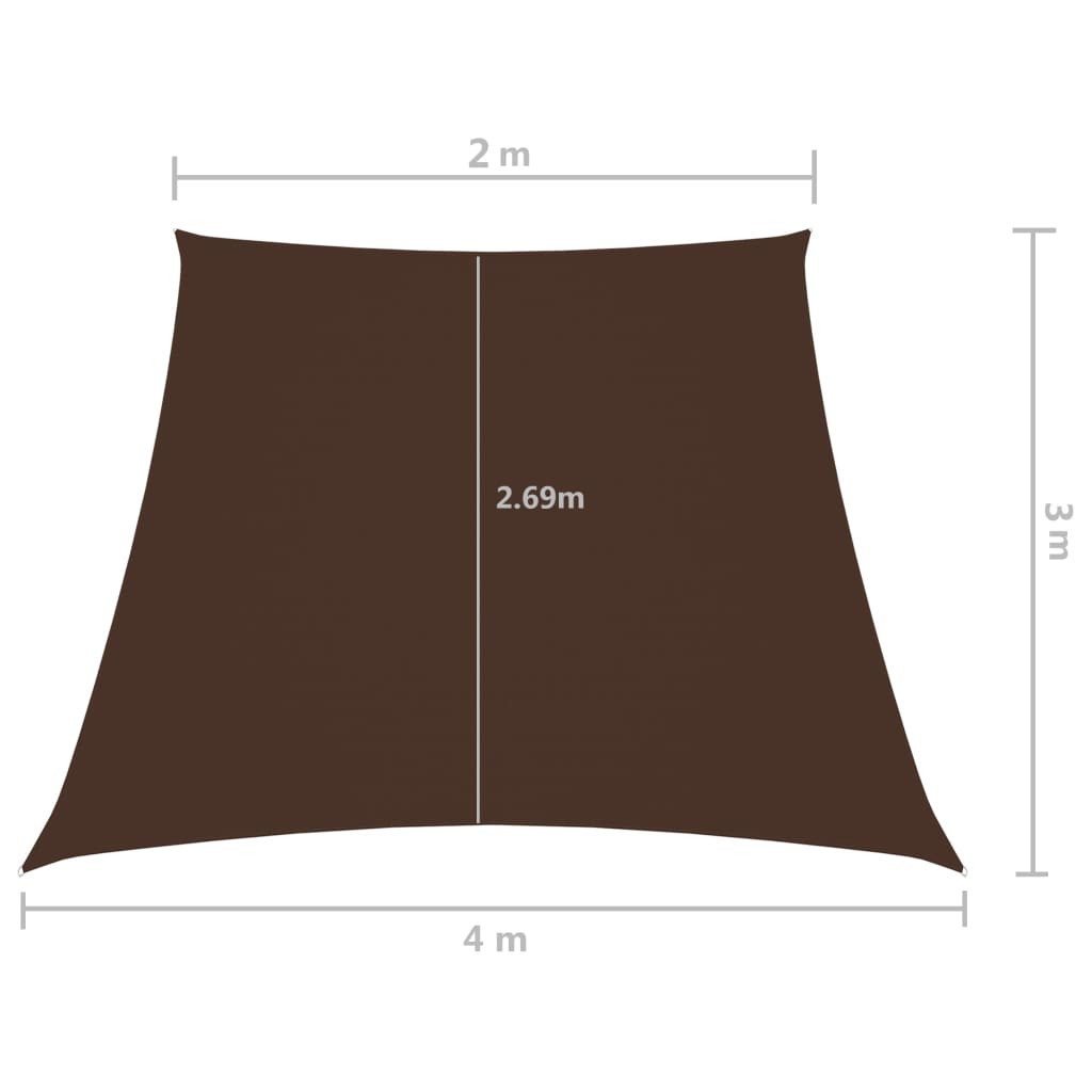 Zonnezeil trapezium 2/4x3 m oxford stof bruin is nu te koop bij PeponiXL, paradijselijk wonen!