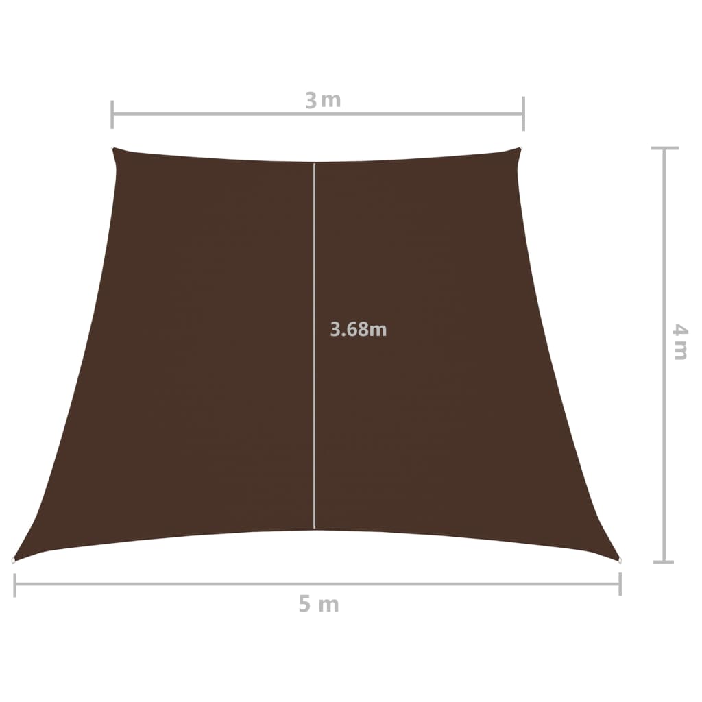 Zonnezeil trapezium 3/5x4 m oxford stof bruin is nu te koop bij PeponiXL, paradijselijk wonen!