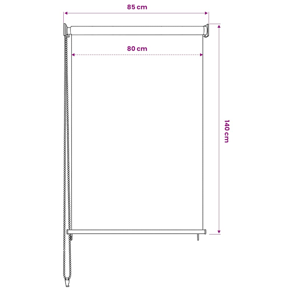 Rolgordijn voor buiten 85(B)x140(H) cm beige is nu te koop bij PeponiXL, paradijselijk wonen!