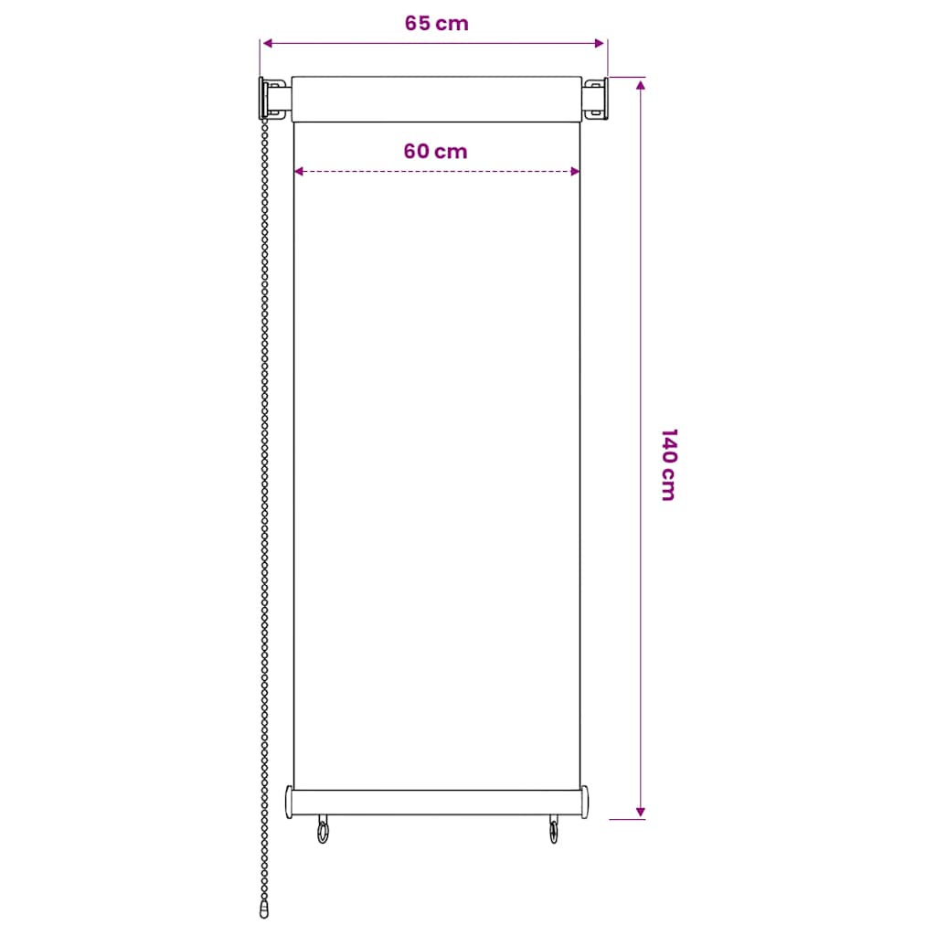 Rolgordijn voor buiten 65(B)x140(H) cm HDPE crèmekleurig is nu te koop bij PeponiXL, paradijselijk wonen!