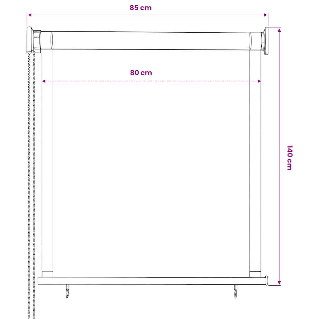 Rolgordijn voor buiten 85(B)x140(H) cm antracietkleurig is nu te koop bij PeponiXL, paradijselijk wonen!