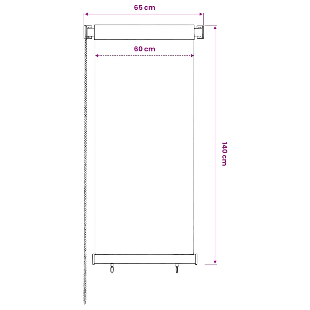 Rolgordijn voor buiten 65(B)x140(H) cm HDPE donkergroen is nu te koop bij PeponiXL, paradijselijk wonen!