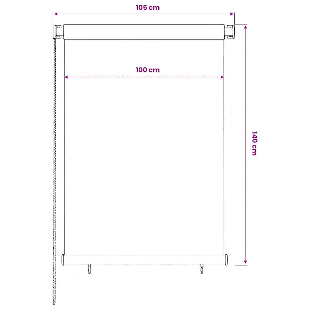 Rolgordijn voor buiten 105(B)x140(H) cm HDPE donkergroen is nu te koop bij PeponiXL, paradijselijk wonen!