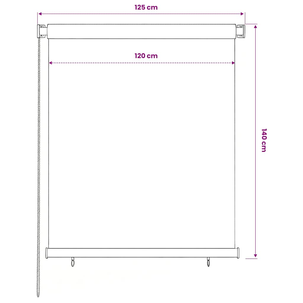 Rolgordijn voor buiten 125(B)x140(H) cm HDPE donkergroen is nu te koop bij PeponiXL, paradijselijk wonen!